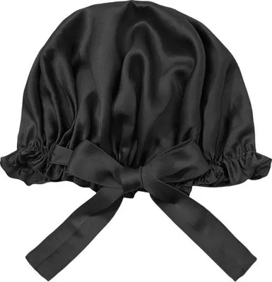 Produktbild von INF 19 Momme Seide Schlafhaube mit Verstellbaren Bändern für Damen Schwarz