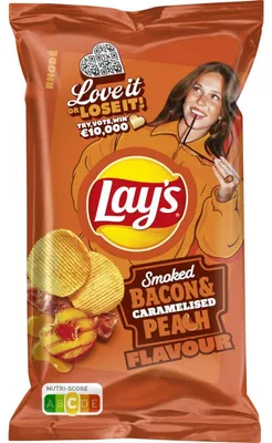 Produktbild von Lay's Chips Smoked Bacon & Caramelised Peach, 185g Packung