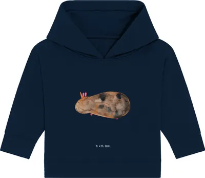 Produktbild von Mr. & Mrs. Panda Organic Baby Hoodie Einhorn Meerschweinchen 24. - 36. Monat - French Navy - Geschenk, Meerhörnchen, Einhörner, Unicorn, Kapuzensweatshirt, Meerschwein