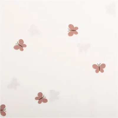 Produktbild von Baumwollstoff Meterware Popeline Stoff Schmetterlinge wollweiß mauve 145cm