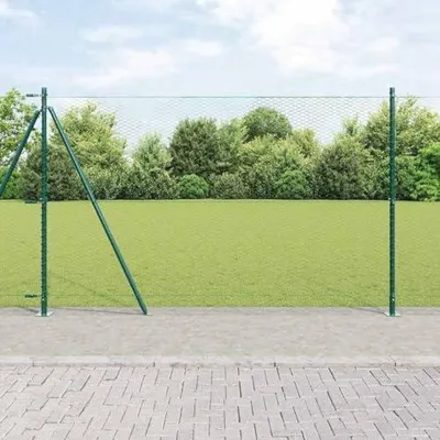 Produktbild von Gartenbegrenzungszaun mit Zaunpfosten in Grün, Schutzzaun für Tiere, Sichtschutzzaun für Hunde und Kaninchen, Terrasse und Hof