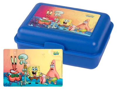 Produktbild von Spongebob Schwammkopf Brotdose - Alle Freunde Lunchbox Butterbrotdose mit Trennwand Blau