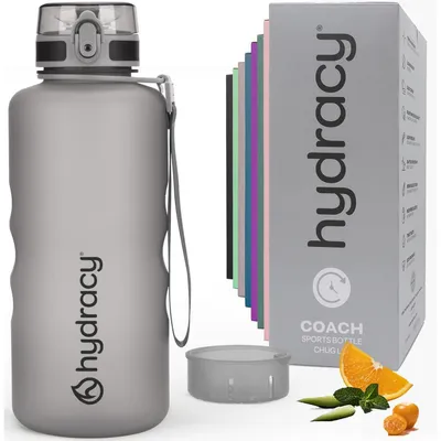 Produktbild von Trinkflasche mit Fruchteinsatz 2L BPA-frei Zeitmarkierung Auslaufsicher Silbergrau