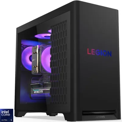 Image de Système PC de bureau de jeu Lenovo Legion T5 30IAS10 avec processeur Intel® Core Ultra 5 225F jusqu'à 4,9 GHz, 16 Go DDR5, SSD 1 To, NVIDIA® GeForce RTX™ 5060 8 Go GDDR7, sans système d'exploitation, couleur Eclipse Black, Premium Care sur site pendant 3 ans