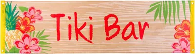 Produktbild von Polyester Banner 'Tiki Bar' (50 x 180 cm)