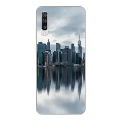 Produktbild von MuchoWow® Handyhülle Schutzhülle Hülle für Samsung Galaxy A70 New York - Skyline - Spiegelung Silikon Softcase Handy Hülle - Schutzhaube