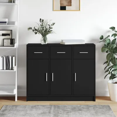 Produktbild von vidaXL Sideboard Schwarz 91x28x75 cm Holzwerkstoff