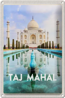 Produktbild von Blechschild Reise 20x30cm Indien Vordergarten Taj Mahal