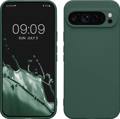 Produktbild von kwmobile Slim Case kompatibel mit Google Pixel 9 Pro XL Hülle - Handyhülle aus Silikon in Moosgrün