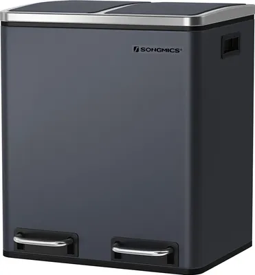 Produktbild von SONGMICS Mülleimer Metall-Fußreling, Abfalleimer, 30L, ergonomisch, Stahl