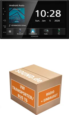 Produktbild von Autoradio Einbaupaket Kenwood DMX5020BTS passend für VW T6 + Lenkradfernbedienung + Rückfahrkamera | Apple CarPlay Android Auto