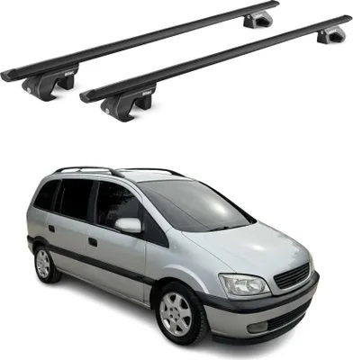 Produktbild von Dachträger Gepäckträger für Opel Zafira A 1999-2005 Alu Schwarz 2 tlg ABE