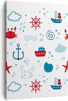 Produktbild von Bild auf Leinwand - Leinwandbild - Einteilig - Meer Boot Anker Schiff - 50x70cm - Wand Bild - Wanddeko - Wandbilder - Leinwanddruck - Wanddekoration - Leinwand bilder - Wandbild - PA50x70-2889