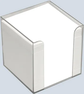 Produktbild von Büroring Zettelbox transparent Kunststoff, 9x9x9cm, weißes Papier
