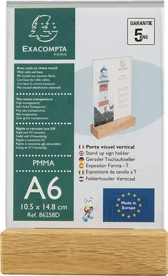 Obrázek produktu pro EXACOMPTA 86258D Stolní stojan EXACOMPTA, výška DIN A6, dřevěný podstavec