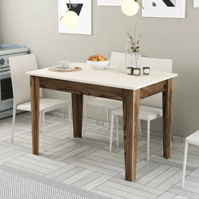Produktbild von Skye Decor, Kiev 508 - Walnut, Cream, Küchentisch, Nussbaum, 100 % MELAMINBESCHICHTETE SPANPLATTEN, 110 x 72 x 75 cm