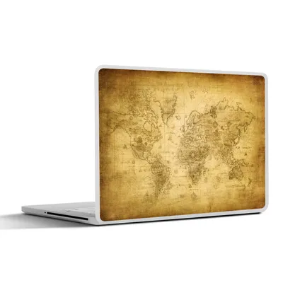 Produktbild von MuchoWow® Laptop Aufkleber Sticker Cover Weltkarte - Retro - Papyrus 31x22.5 cm - Laptop-Deko