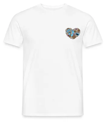 Produktbild von Spreadshirt Sesamstraße Design Herz Mit Krümelmonster Männer T-Shirt, XL, Weiß