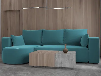 Produktbild von 4ALL HOME Ecksofa mit Schlaffunktion Tivo 246x145 cm - Couch - Sofa mit Bettkasten - Eckcouch - L-Form - Schlaffsofa - Schlafsofa mit Bettkasten - Universal Velo 631 Ocean