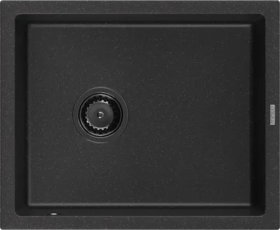 Produktbild von Mexen Pedro 1-Becken-Granit-Spüle 560 x 460 mm, Schwarz/Silbermetallic, Siphon Schwarz - 6508561000-73-B