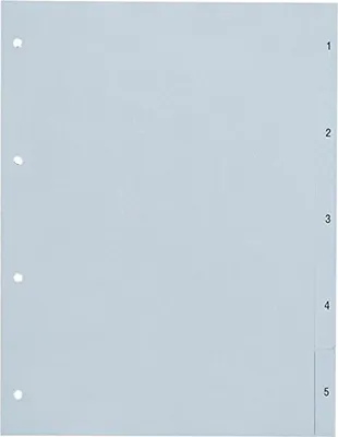 Image de proOFFICE Répertoire plastique chiffres A4 5 pièces
