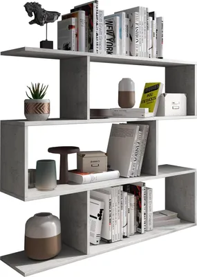 Produktbild von Terzolas - Bücherregal, 110x25x96 cm Grau Beton, 3 Regalböden