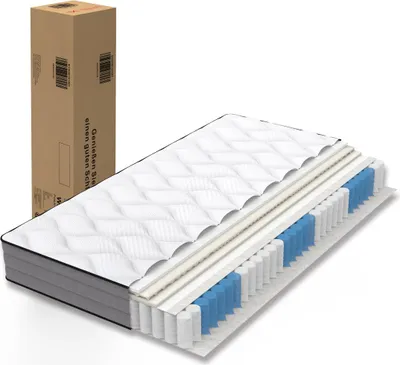 Zdjęcie produktu dla Materac sprężynowy kieszeniowy 180x200cm, H3, 7 stref, pokrowiec Lyocell, odczucie sprężyny skrzynkowej