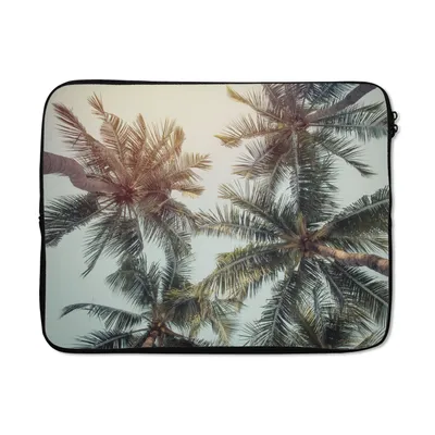 Produktbild von MuchoWow® Laptop Hülle 17 Zoll Laptoptasche Palme - Sommer - Tropisch - Zipper - Schutzabdeckung