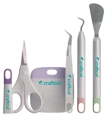 Produktbild von craftcut - Toolset - für Plotter- & Textiltransferfolien, Papier- & DIY-Projekte - 5-teiliges Set