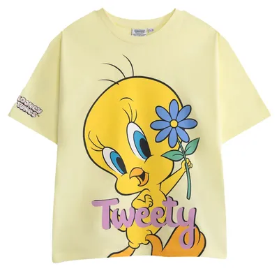 Image de Looney Tunes - T-shirt pour fille, manches courtes NS9924 (128) (jaune)