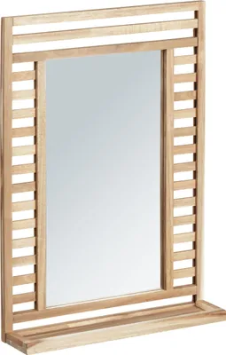 Produktbild von WENKO Holz Wandspiegel Hängend mit Ablage Rahmen Badezimmer Garderobe ACINA