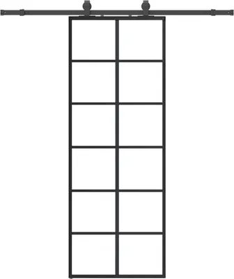 Zdjęcie produktu dla Drzwi przesuwne z zestawem okuć czarne 76x205 cm ESG szkło