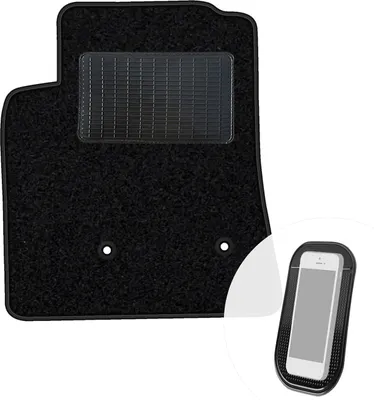 Produktbild von moto-MOLTICO Fahrer Fußmatte Auto Velours Fahrerseite Autoteppiche Schwarz Fahrermatte 1-teilig passend für Mitsubishi Pajero 2000