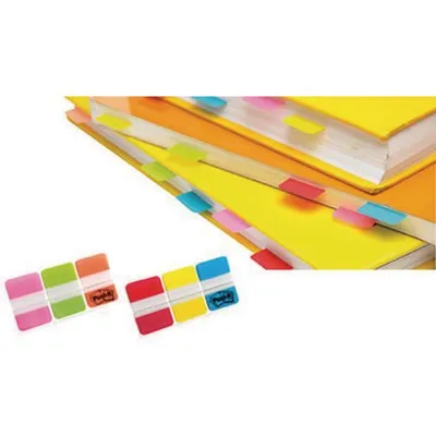 Produktbild von Post-It Tabs, 1 inch Solid, Red, Yellow, Blue, 22 Tabs/Color, 66/Dispenser, Blau, Rot, Gelb, 25,4 mm, 38 mm, 22 Blätter