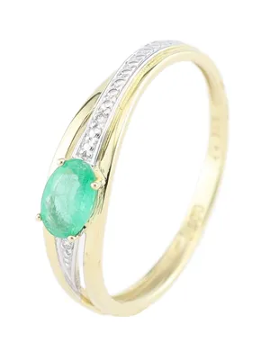 Produktbild von MIAMAR 1120306 Damen Ring 14 Karat (585) Bicolor Gold grün 56 (17.8)
