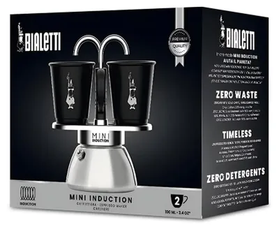 Zdjęcie produktu dla Bialetti 7310, dzbanek do mokki, srebrny, stal nierdzewna, 2 filiżanki, 92 mm, 90 ml