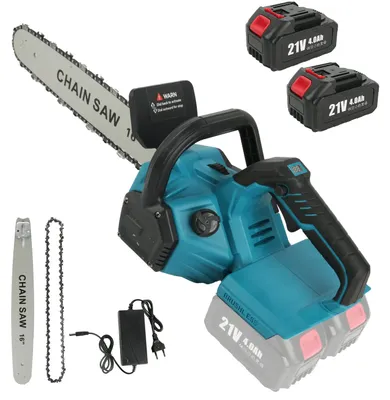 Produktbild von Kettensäge - Elektrische Kettensäge - Bürstenloser 1800-W-Motor - 40,6-cm-Schwert - 2 Akkus - Digitalanzeige - Automatische Kettenschmierung - Kettenspannung
