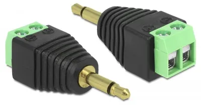 Image de Delock 65528 Adapter Delock Terminalblock 2Pin -> 3,5mm Klinke Stecker