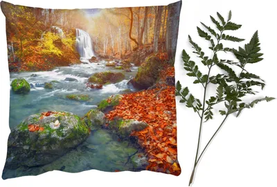 Produktbild von MuchoWow® Zierkissen Sofakissen Wohnzimmer Dekokissen 50x50 cm Natur - Sonne - Herbst - Komfort - Sofakissen