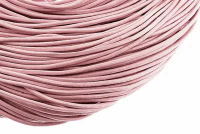 Produktbild von Vintageparts echtes Lederband rosa rund 2mm 2m