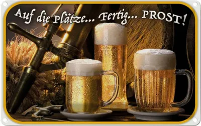 Produktbild von vianmo Blechschild 20x30 cm Bier auf die Plätze fertig los Spruch Zitat