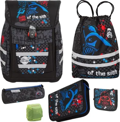 Produktbild von McNeill Ranzen-Set STAR WARS Schulranzen mit DARTH VADER Motiv 6tlg. Set mit Federmappe und Geldbeutel