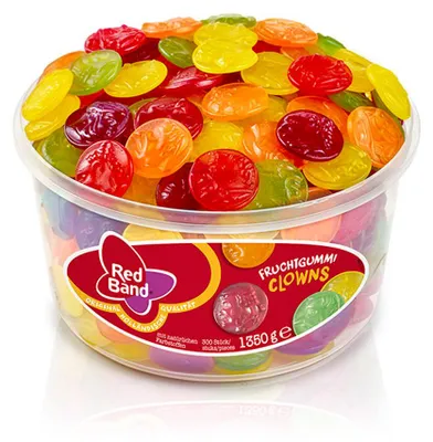 Obrázek produktu pro Red Band Clowns ovocné gumy barevné sušenky s ovocnou příchutí 1350g