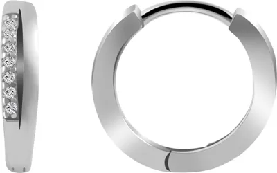 Produktbild von 925/- Echt Silber Klappcreolen "Grieta" mit Zirkonia, 925/rhodiniert