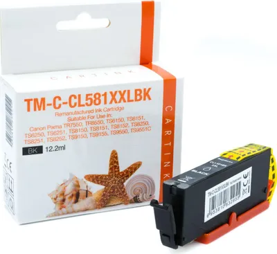 Produktbild von black Tinte/Tintenpatrone 4.3-CLI-581bkXXL kompatibel mit Canon CLI-581bkXXL [ 1998C001 ]  Seiten: 4.590