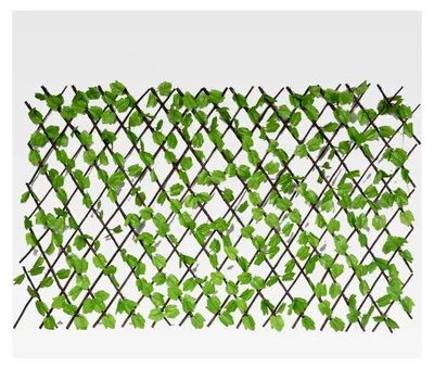 Produktbild von Rankgitter aus Weide, künstliche Hecke mit Blättern, 90x180cm