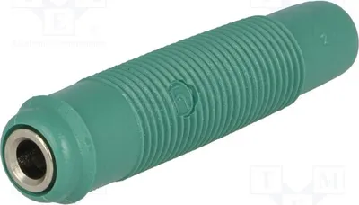 Immagine prodotto di 1 connettore verde, 60 VDC, placcato in nichel, 16 A, 3 mΩ, connettori a banana da 4 mm, per cavi da 4 mm