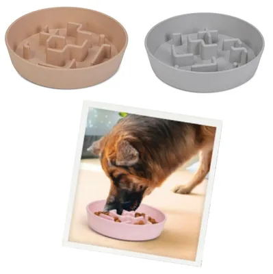 Produktbild von Beeztees Anti-Schlingnapf Nom Futternapf Kunststoff-, Farbe:grau, Größe:28 cm
