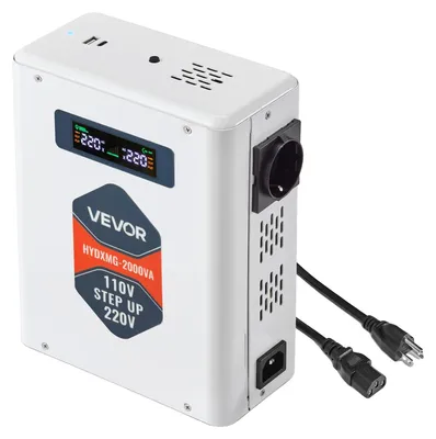 Produktbild von VEVOR Spannungswandler, 3000VA, Schwerlast Spannungswandler, 220V auf 110V Transformator, mit 2 US-Steckdosen, USB-Ausgang, LCD-Display, Temperaturüberwachung, für 110V Geräte, US-Stecker-a, 2000 VA-a