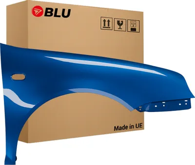 Zdjęcie produktu dla BLU Błotnik pasujący do VW Volkswagen Golf IV 4 LW5Y Prawy Niebieski TechnoBlau | 1997-2006 | Przedni Przód | Lakierowany | Gotowy do montażu  | Stal
